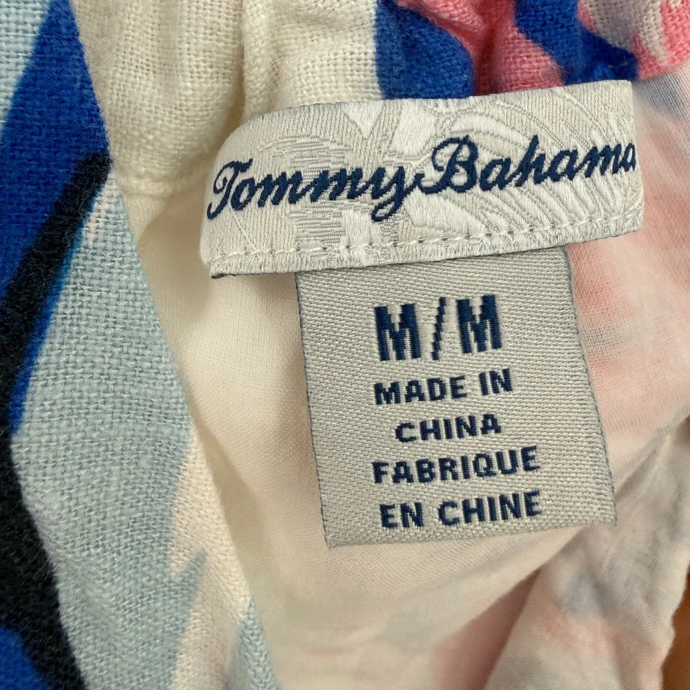 Tommy Bahama‎ Floral Linen Blend Halter Dress Womens M Resort Tropical Coastal